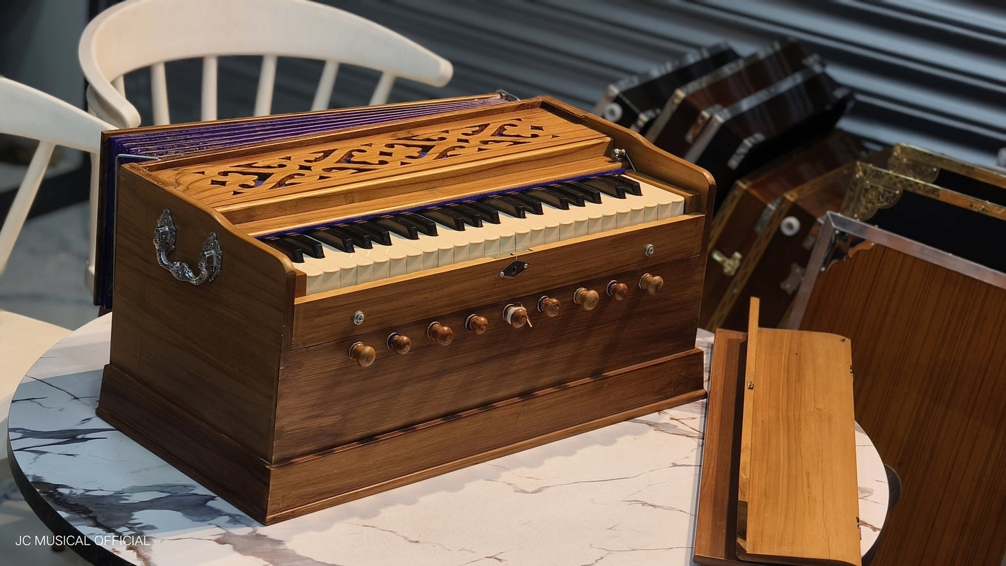 2line professional copler Harmonium professional teakwood colour with wooden accessories